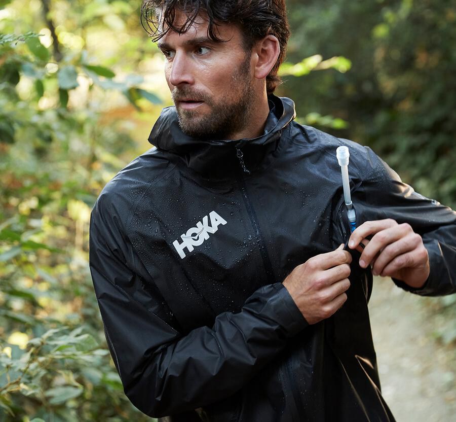 Hoka One One Mens Jackets - GORE-TEX Shakedry™ Run - Black - GJVC32589